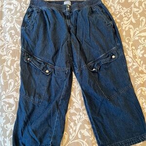 Casual Blue Jean Cargo Pants